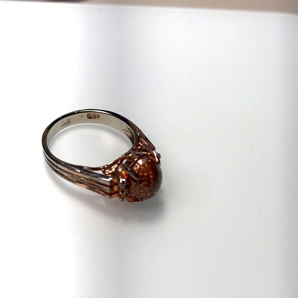 Gold Stone Sterling Silver Ring - Picture 3 of 7